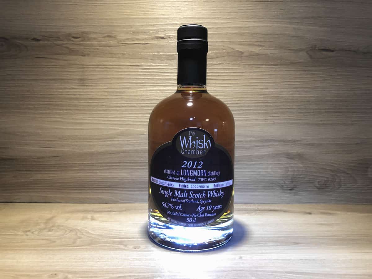 Longmorn Oloroso 10 years <br> Whisky Chamber <br> 54.7% <br> 50cl 1 Longmorn Whisky Chamber Oloroso 10 years Whisky Tastingset Single Cask Scotch Sense