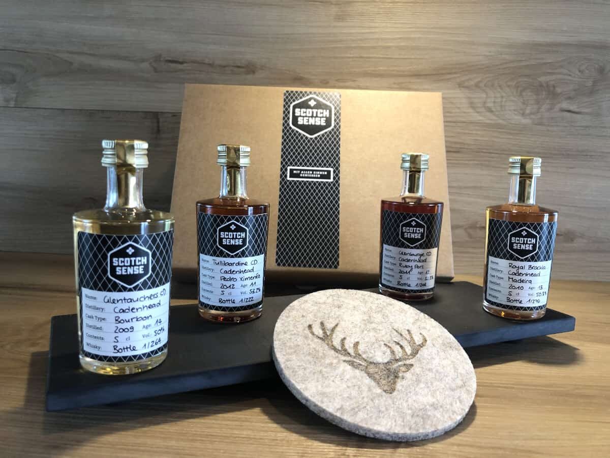 Whisky Tastingset Cadenhead Cask Matured bei scotchsense.ch kaufen, Whisky Raritäten und Whisky Geschenkset bei Scotch Sense